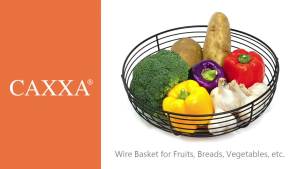 Countertop Fruit Bowl Wire Basket for Fruits Breads VegetablesSnacks Black