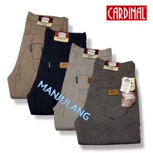 Celana Panjang Kanvas Cardinal Reguler Tebal Pria Dewasa Warna Abu Hitam