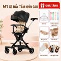 Xe đẩy gấp gọn Minibear cao cấp, 2 chiều cao cấp, điều chỉnh ngồi nằm 175°, có màn che chống nắng, bánh xe địa hình. 