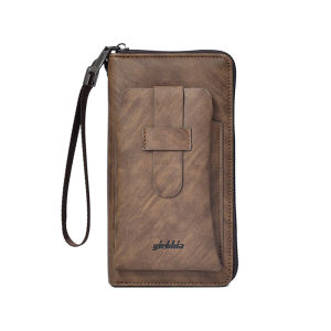 EchoBliss  กระเป๋าสตางค์ผู้ชายกระเป๋าถืออเนกประสงค์กระเป๋าสตางค์ดีไซน์กันขโมยซิปยาวสุดอินเทรนด์