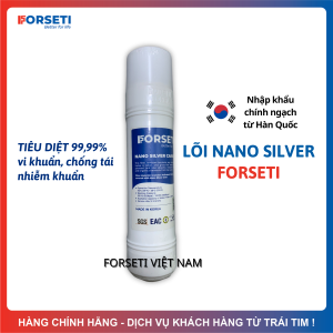 Lõi Nano Silver FORSETI Nhập Khẩu Hàn Quốc 10Inch Dạng Chữ U (U-Type) Cắm Nhanh Giúp Diệt Khuẩn Cho Nước Dùng Được Cho Máy Korihome