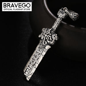 Bravego Men Fashion Antique Silver Pendant Necklace Vintage Jewelry Accessories