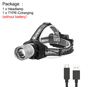 Asafee 3600 Ultra Bright 30W LED Outdoor Headlight Telescopic Zoom Work Light 1200LM Fishing Light 4modes Powered by 18650/21700 Rechargeable IPX4 Waterproof Night Running Security