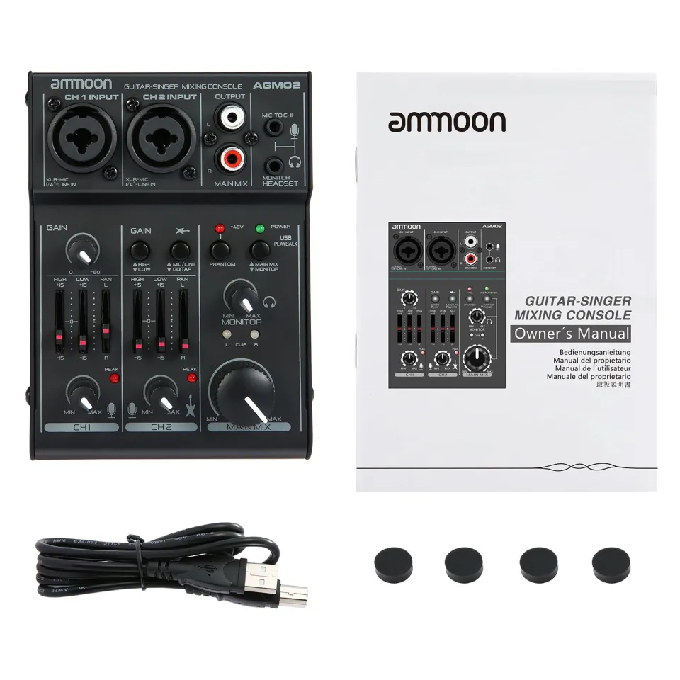 ammoon ミキサー Ammoon 4-チャンネルコンソールデジタルオーディオミキサー2