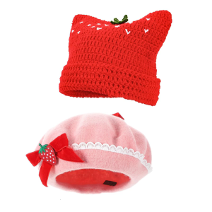 Mới lạ Beret Với Dâu Tây mũ họa sĩ Anh Mũ tài xế Cho Mùa Thu Mùa Đông Mũ thời trang Cho mặc hàng ngày Mũ tài xế