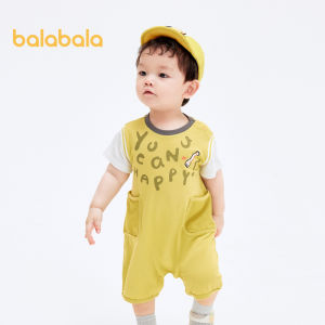 Balabala Baby Onesie Baby Clothes Ha Clothes Crawling Suit 2024 New Summer Clothes Fake Two Stylish And Comfortable