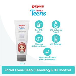 Pigeon Teens Facial Foam Deep Cleansing & Oil Control 40gr | 100g | Sabun Muka Jerawat | Pembersih Wajah