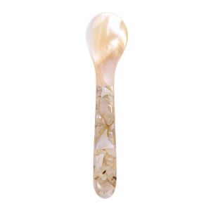 SKJK STUDIO Khuấy trộn Dụng cụ làm bếp Ốc xà cừ Bộ đồ ăn Tự nhiên Cà phê dĩa Teaspoon Shell Spoon Ice Cream Dessert Spoon