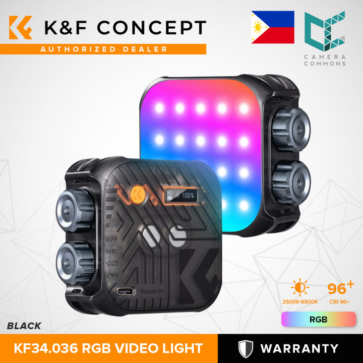 K&F Concept LED Video Light Square CRI 96+ 2500K-9900K 2000mAh Studio ...