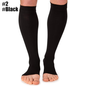 Tcare 1 Pair Open Toe Compression Socks for Men and Women - Shin Splint Sleeves 20-30mmHG Leg Support for Leg Calves Running