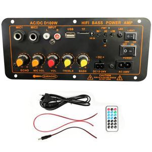 D100 220V 12V 24V 900W Bluetooth 5.0เครื่องขยายเสียงซับวูฟเฟอร์ Dual ไมโครโฟนเครื่องขยายเสียง8-12นิ้ว【ร้านกรุงเทพ】