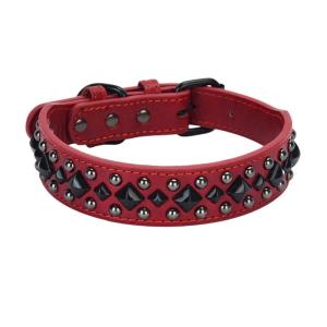 Rusts Resistant Metal Rivets Collar Heavy Type Leather Minimalists Dog Collar for Everyday Walks and Event
