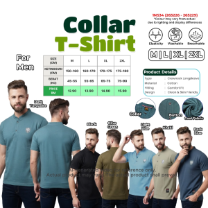 Mens Cotton Collar T-Shirt | Comfort Fit Henley Short Sleeve | Breathable Casual Tee