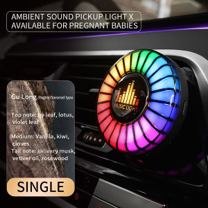 Car Music Rhythm Lamp Air Freshener RGB LED Sound Pick-Up Music Atmosphere Light 256Colors Option Car Interior Ambient Lamp