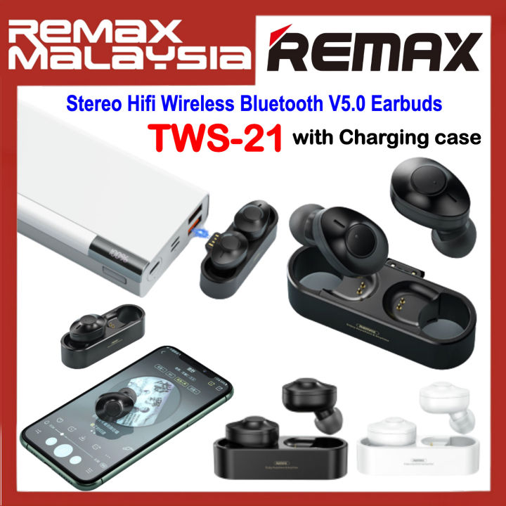 Remax TWS 21 Stereo Hifi Wireless Bluetooth V5.0 Earbuds with