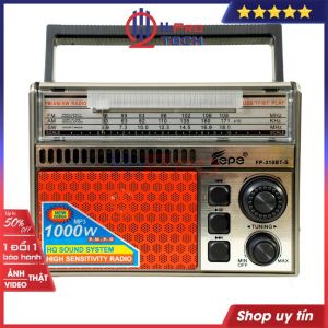 Đài Radio Năng Lượng Mặt Trời Fepe 310BT Bluetooth Đài Fm-Am-Sw Pin Sạc Máy Radio Nghe Nhạc Cho Người Già-H2Pro Tech