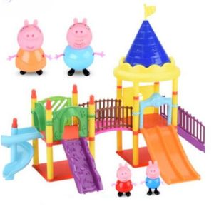 Full Set Of Amusement Park Piggy Page Dollhouse Piggy Suit Doll Toys DIY Pretend To Play Castle Entertainment Luxury Set