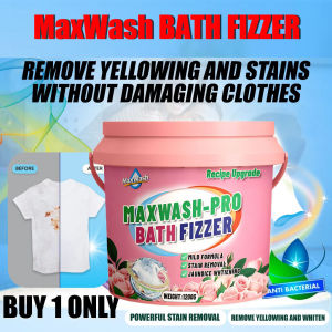 MaxWash Bath Fizzer Make your Shirt whiter & Brighter Stain Removal Mild Formula
