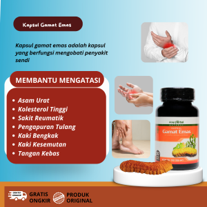 Kapsul Gamat Emas – Bantu Redakan Nyeri Sendi Asam Urat Rematik Osteoarthritis & Kaku Lutut Secara Alami