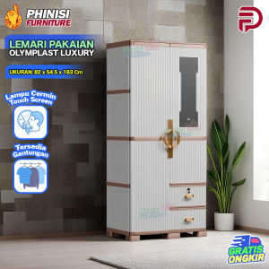 Lemari Premium Olymplast OTC Luxury Lemari Modern dengan Cermin Layar Sentuh Lemari Jumbo Premium