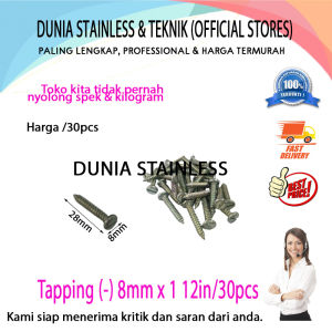 Tapping Min 8mm x 1 1/2in /30pcs alat bengkel