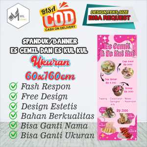 Spanduk Banner Size 60x160cm Es Cemil Dan Es Kul Kul Free Custom Design