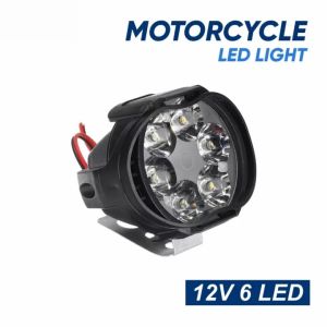 2 Pcs Lampu Tembak Sorot LED Spion Motor Cree 6 Mata 6W 12V Spotlight FREE Saklar On Off Stang