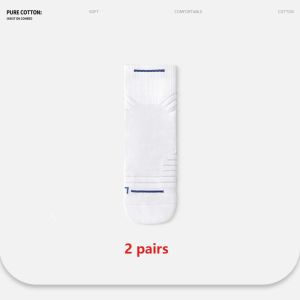 2 Pairs - Athletic Running Socks for Men Mid Cushion Thick Terry Sole Marathon Basketball Badminton Sports Workout Socks2026