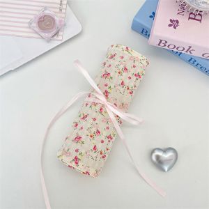 SUTONGXUE Tiện lợi Túi đựng cọ trang điểm Dung lượng lớn Họa tiết hoa Bộ tổ chức cọ trang điểm Di động Dụng cụ làm đẹp Túi đựng mỹ phẩm Du lịch