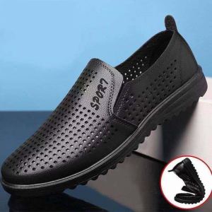 Free Shipping New MenS Leather Driving Shoes Mesh Design Autumn Collection Slip-On Style PU Sole Korean Style Soft Sole