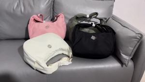 2026 New black horn bag lulu bag 4L Commuting shoulder bag niche high-end nylon handbag