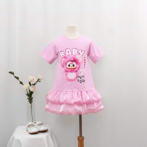 ĐẦM SUÔNG THUN CHÍNH PHẨM PHỐI 2 TÙNG BÍ IN BABYTHREE HOTTREND BÉ GÁI TỪ 12-50KG CHO BÉ GÁI