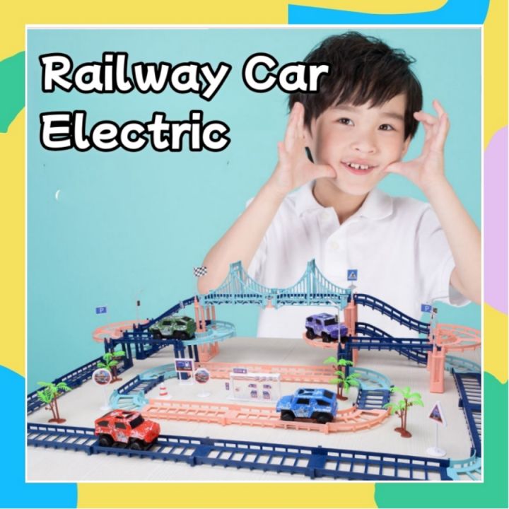 100pcs DIY 3D Electric Rail Toy Car Color Track Racing Educational Assemble  Toy Cars Lazada PH