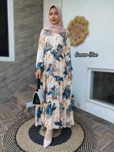 gamis wanita dewasa simpel | Dress Daily Motif Bunga Felita Rayon premium | Homeydress Remaja Rayon Premium
