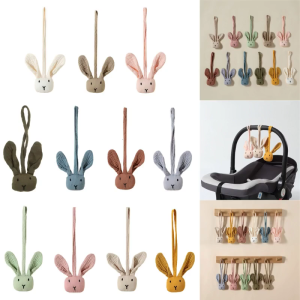Colorful Bunny Pacifier Clip Baby Pacifier Holder for Boys & Girls Bunny Stroller Pendant Soft Newborn Comfort Toy Gift