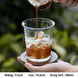 Ly thủy tinh trơn miệng loe dáng thấp 360ml mẫu ly decor mới nhất sử dụng cho cafe sinh tố rất đẹp - Chihirostore.decor