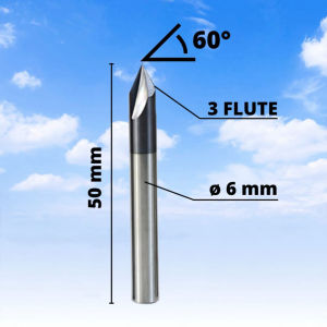 ms7 Chamfer End Mill 60 Derajat 2F straight V Endmill