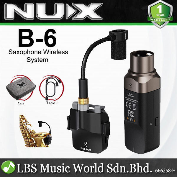 NUX B 6 Saxophone Wireless Mic Connection System with Gooseneck