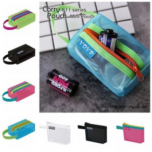 IIU ID Credit Card Holder Mesh Storage Bag Zipper Pouch Transparent File Bag Cosmetic Bag Casual Small Wallet Small Coin Purse Girl