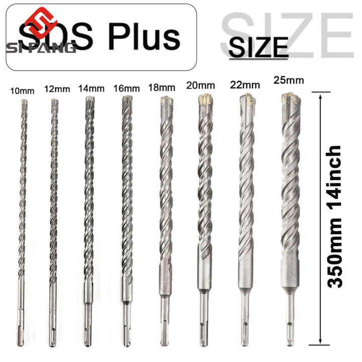SI FANG 350mm SDS Plus Hammer Masonry Drill Bit Carbide Cross Tip SI FANG 350mm SDS Plus Hammer Masonry Drill Bit Carbide Cross Tip