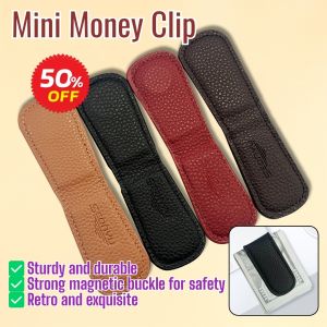 🌟 Vintage Top-Grain Leather Magnetic Wallet Ticket Holder - Compact Durable & Scratch-Resistant Anti-Loss Design With Premium Snap