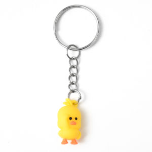 【small chrysanthemum】1/2/10ชิ้นตลกน่ารักเป็ดสีเหลืองเล็กพวงกุญแจสำหรับผู้หญิงและผู้ชายคู่รถกระเป๋าเป้สะพายหลังพวงกุญแจจี้อุปกรณ์เสริมตกแต่ง