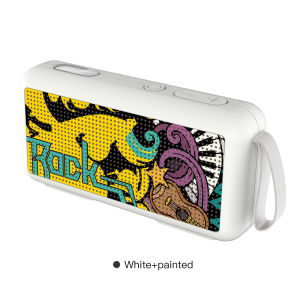 【Xavier】Portable Bluetooth Speaker with Creative Graffiti Design - Featuring Lanyard and FM Radio - Mini Card and Wireless Capabilities for Ultimate Stereo Sound Experience
