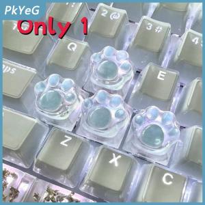 PkYeG 1pcs handmade mờ màu hồng màu xanh mèo claw nhựa Keycaps chéo trục Bàn phím cơ khí Keycap trang trí ESC WASD Keycaps