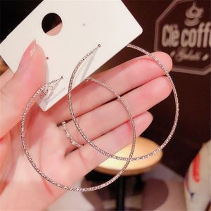 UNIITY Trang sức Buổi tiệc Rực rỡ Lễ cưới đính hôn Zircon Tao nhã Hình tròn Thả Dangle Stud Pha lê Khuyên tai tròn