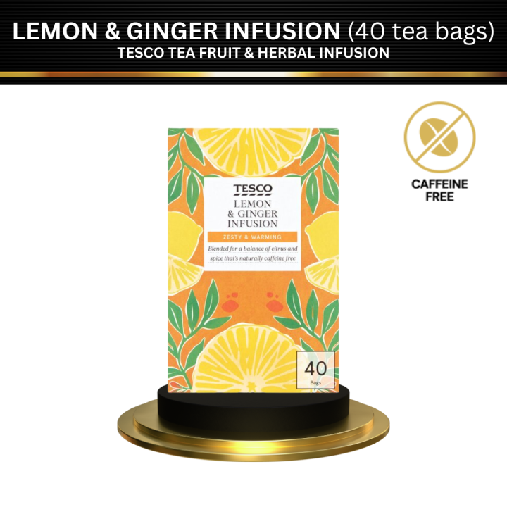 TESCO Tea Fruit Herbal Infusion Lemon Ginger 40 tea bags 80