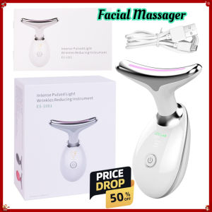 Facial Massager 3-Color Light Skin Care Tool Portable Face and Neck Massager Pelembap Muka Alat Penjagaan Kulit Cahaya 3 Warna Alat Pijat Muka dan Leher Mudah Alih