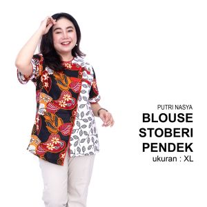 Blouse Big Size Wanita Atasan Batik Lengkap L-XL-2L-3L-4L-5L-6L-7L Model Blus Jumbo Seragam Batik / Blus Pendek Big Size Formal / Atasan Kerja Wanita Jumbo Kantor / Blouse Jumbo Kerja Formal
