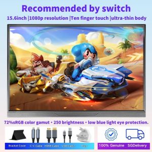 【SG Stock】14-inch Portable Triple-Screen Monitor / 15.6-inch Single-Screen Monitor. Suitable for laptop screen extenders portable dual-screen video visualizers laptop screen supports FHD 1080P IPS Type-C travel laptop extender.