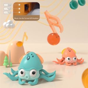 PENGY Cảm biến tự động Đồ chơi mực nhảy Thoát khỏi đất bằng phẳng Ánh sáng Âm nhạc Đồ chơi tương tác mực Bạch tuộc trốn thoát Cứu kịp Bạch tuộc nhảy múa điện tử Dành cho trẻ sơ sinh